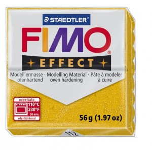 FIMO Effect Glitter Gold запекаемая в печке полимерная глина, уп. 56гр. цвет: золотой с блестками 8020-112