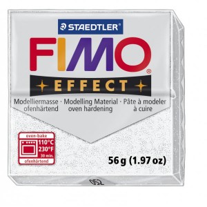FIMO Effect Glitter White полимерная глина, запекаемая в печке, уп. 56 гр. цвет: белый с блестками 8020-052