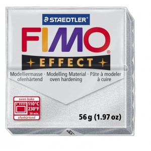 FIMO Effect Metallic Silver полимерная глина, запекаемая в печке, уп. 56 гр. цвет: серебряный металлик 8020-81