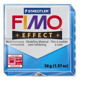 FIMO Effect Transparent Blue полимерная глина, запекаемая в печке, уп. 56 гр. цвет: полупрозрачный синий арт.8020-374