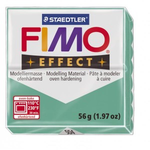 FIMO Effect Transparent Green полимерная глина, запекаемая в печке, уп. 56 гр. цвет: полупрозрачный зелёный 8020-504