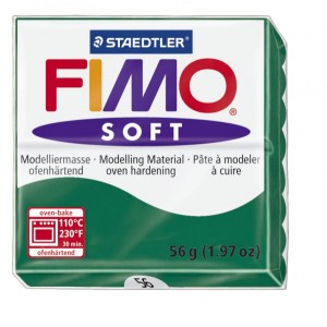 FIMO Soft Emerald полимерная глина, запекаемая в печке, уп. 56 гр. цвет: изумруд арт.8020-56