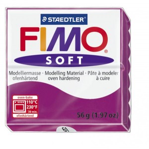 FIMO Soft Purple полимерная глина, запекаемая в печке, уп. 56 гр. цвет: фиолетовый арт.8020-61