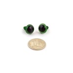Глаза круглые винтовые полупрозрачные TBY 12мм цв.зеленый ( без заглушек)