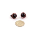 Глаза круглые винтовые полупрозрачные TBY 14мм цв.коричневый ( без заглушек)