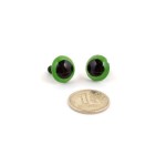 Глаза круглые винтовые полупрозрачные TBY 14мм цв.зеленый ( без заглушек)