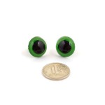 Глаза круглые винтовые полупрозрачные TBY 16мм цв.зеленый ( без заглушек)