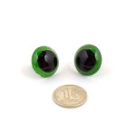 Глаза круглые винтовые полупрозрачные TBY 20мм цв.зеленый ( без заглушек)