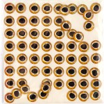 Глазки клеевые арт.КЛ.13-0808 цв.светло-коричневые, черный зрачок уп.64ш