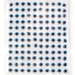 Глазки клеевые арт.КЛ.7-1210 цв.голубые,черный зрачок, реснички уп.120шт