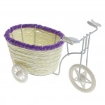 Корзина декоративная арт.СЛ.133749 Велосипед с кашпо овал фиолетовая нить 11,5х17х8 см