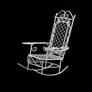 Кресло-качалка мини арт. SCB27031 металл 8,5х7,5х10см белое