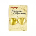 Медальоны Сердечко простое арт.SCB 25015073 матовое золото уп.2шт