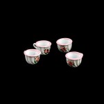 Набор 4 чашки с розовой каймой (металл) арт.AM0101006