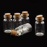 Набор стеклянных бутылочек с пробкой арт.GV112 (US-01) уп.5 шт