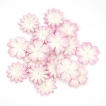Набор цветков из шелковичной бумаги арт.SCB 300801 2 вида 20 шт Белый с розовым