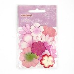 Набор цветочков из шелковичной бумаги арт.SCB 300301 оттенки розового уп.10 шт