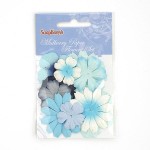 Набор цветочков из шелковичной бумаги арт.SCB 300304 светло голубой уп.10 шт