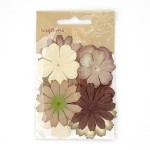 Набор цветочков из шелковичной бумаги арт.SCB 300306 оттенки коричневого уп.10 шт