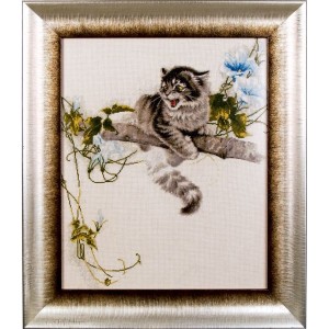 Набор для вышивания Алисена арт.1028 Испуганный котенок 37*45 см