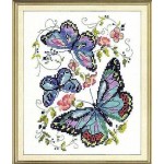 Набор для вышивания арт.ЧИ-42-03 (В-020) СР Синие бабочки 14х18см