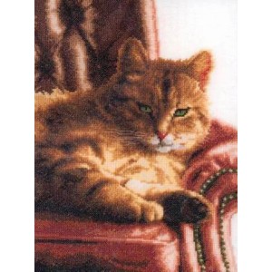 Набор для вышивания арт.LANARTE-146177 Отдыхающий полосатый кот