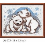 Набор для вышивания арт.Овен - 073 СР Белые медведи 18x13 см