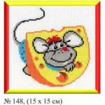 Набор для вышивания арт.Овен - 148 МАЛ Мышка в сыре 15x15 см