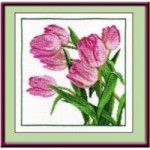 Набор для вышивания арт.Овен - 249 Б Тюльпаны розовые 22x22 см