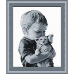 Набор для вышивания арт.Овен - 551 Малыш с котенком