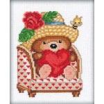 Набор для вышивания арт.РТ-С024 Медвежонок с сердцем CР 11,5x13,5 см