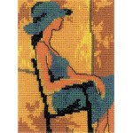 Набор для вышивания арт.РТ-ЕH340 Девушка в синем 8х11 см