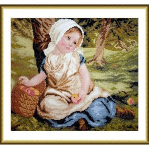 Набор для вышивания арт.ВЫШ -К-07 Девочка с яблоками 32x26 см