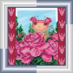 Набор для вышивания бисером АБРИС АРТ арт. АМ-018 Розовая Фея 15х15 см