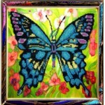 Набор для вышивания бисером КАРТИНЫ БИСЕРОМ арт.Р-008 Синяя Бабочка 25х25см
