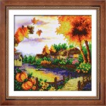 Набор для вышивания бисером Паутинка арт.Б1442 Осенний пейзаж 28х22 см