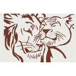 Набор для вышивания МП Студия арт.НВ-122 Б лев и львица (бежевый) 30*45
