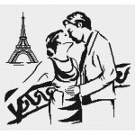 Набор для вышивания МП Студия арт.НВ-160 Б Поцелуй в Париже(графика) 35*40