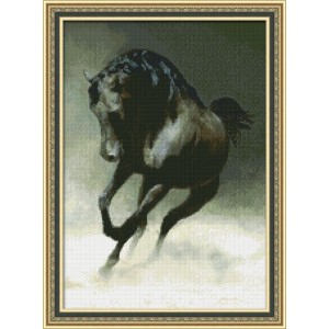 Набор для вышивания Юнона арт.0113 Черный конь 22,5х32см