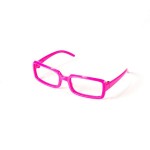Очки без стекла КЛ розовые 8см прямоугольные пластик