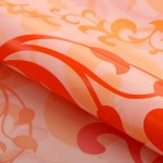 Плёнка арт.СЛ.848805 для цветов Стебельки на оранжевом 70х90 см