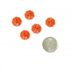Пуговица-нашивка арт.JB.C-06 Цветок малый на прокол цв. оранжевый уп.100шт