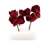 Розы из бумаги арт.SCB280509 БОРДОВЫЕ уп.8 шт