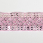 Тесьма с пайетками TBY арт.TH216 шир.25мм цв.04 розовый уп.18,28м