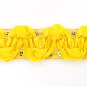 Тесьма с пайетками TBY арт.TH463-1 шир.25мм цв.16 желтый уп.18,28м