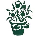Трафарет арт.D-649 Горшок с тюльпанами 15х20 см