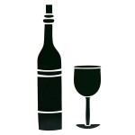 Трафарет арт.D-871 Бутылка вина и стакан 15х20см