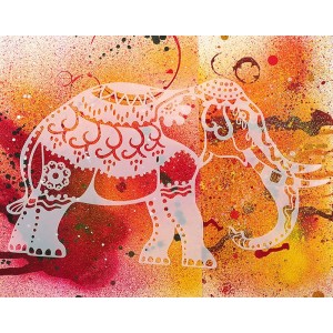 Трафарет-силуэт Marabu арт.28800001 цв.001 индийский слон A4 см