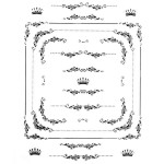 Трансфер декоративный арт.R-029 Рамочки с коронами черный 17х25см