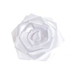 Украшение пришивные арт.Р-007 Роза атласная 7х7 см цв.белый